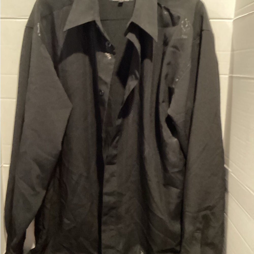 Men’s Pronti By Phita Black Long Sleeve Button Shirt size Large